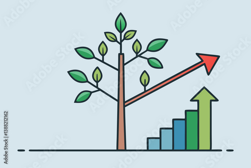 Balance concept illustrated with a vector scale weighing geometric shapes on either side showcasing harmony and equilibrium