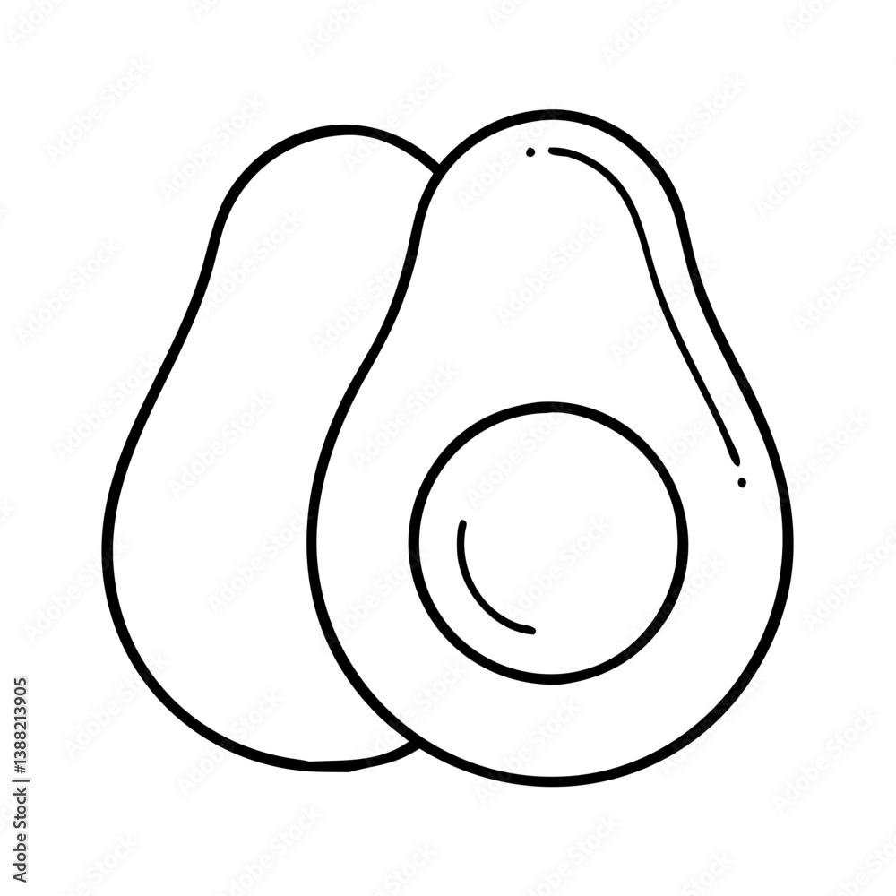 avocado icon, avocado line art - simple line art of avocado, perfect for avocado logos and icons avocado icon, avocado line art - simple line art of avocado, perfect for avocado logos and icons