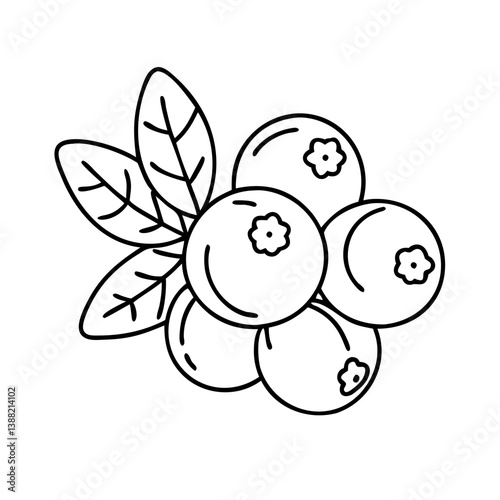 bilberry icon, bilberry line art - simple line art of bilberry, perfect for bilberry logos and icons