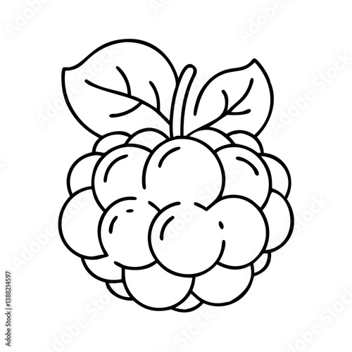 cloudberry fruit icon, cloudberry fruit line art - simple line art of cloudberry fruit, perfect for cloudberry fruit logos and icons