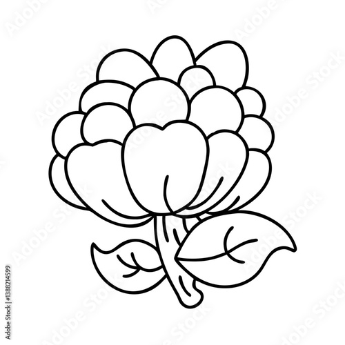 cloudberry fruit icon, cloudberry fruit line art - simple line art of cloudberry fruit, perfect for cloudberry fruit logos and icons