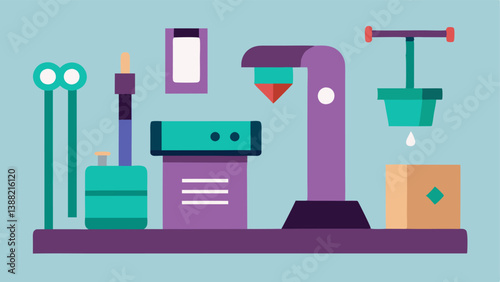 PostProcessing Station A setup showing various postprocessing tools like polishing equipment and cleaning materials next to a freshly printed jewelry item.