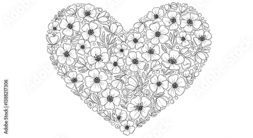 Hand-Drawn Floral Heart for Mother’s Day 