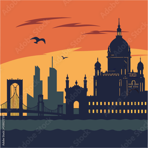 taj mahal vector illustration