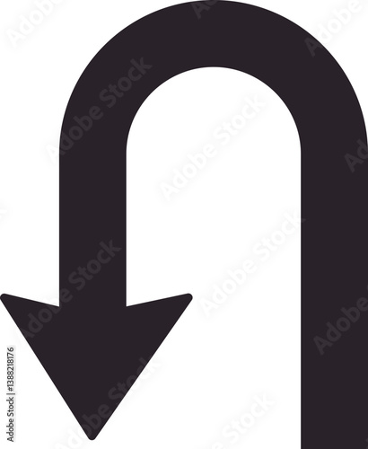 A pictogram featuring a U-turn arrow symbol used in road traffic signs.