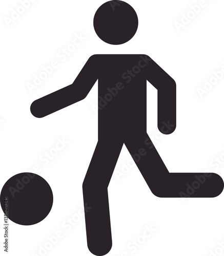A pictogram illustrating children playing football symbol used in road traffic signs.