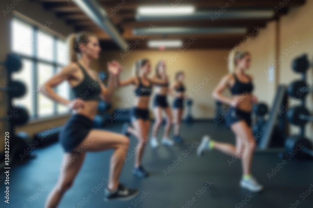Women working out in a gym blur, blurred Women working out in a gym blur, blurred