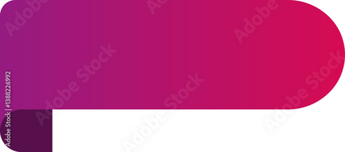3D rectangular tag ribbon with a gradient fill and rounded sides for infographic designs.