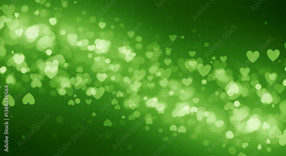 Emerald Green Heartglow: Bokeh Romance AI Generated Emerald Green Heartglow: Bokeh Romance AI Generated
