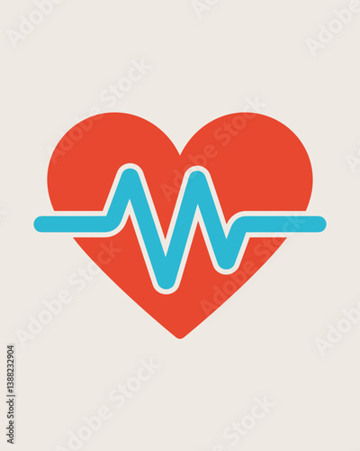 Heart with a heartbeat line illustrating health and vitality