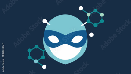 Molecular Structure Overlay An illustration showing a closeup of an overnight mask with a semitransparent overlay of molecular structures representing nanotechnology showcasing how