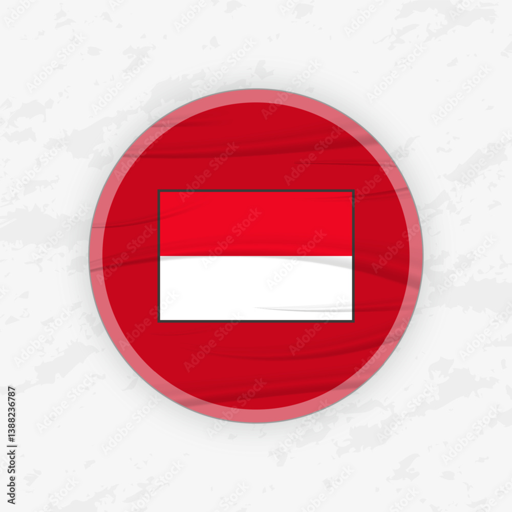 Indonesian Flag in a Circular Emblem Design, Abstract Round Sticker Illustration. Indonesian Flag in a Circular Emblem Design, Abstract Round Sticker Illustration.