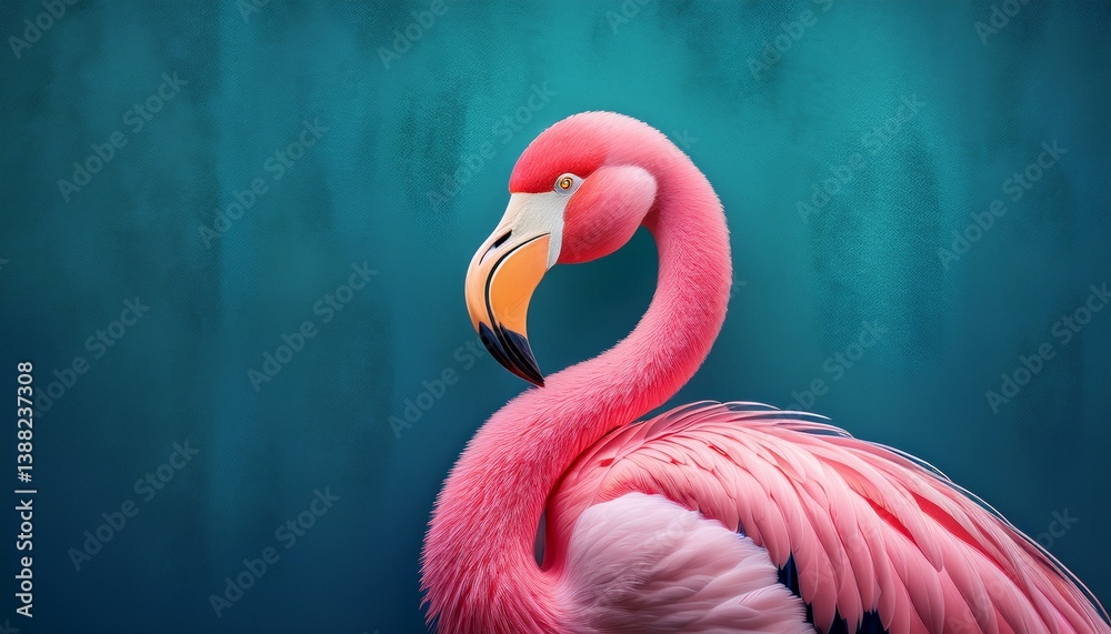 Fototapeta premium pink flamingo portrait
