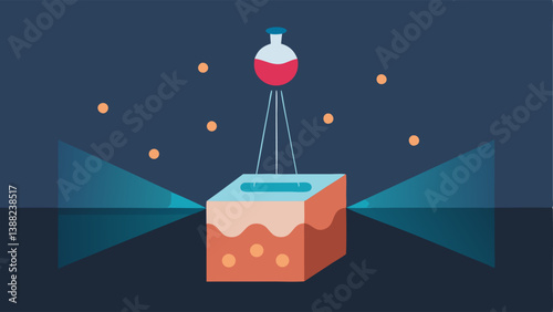 NanoInfusion Device A futuristic device showing an application on the skin with light beams projecting nanotechnology particles directly into the epidermis.