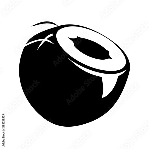 coconut icon, coconut line art - simple line art of coconut, perfect for coconut logos and icons