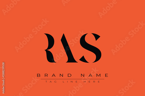 RAS abstract letter logo design. This logo is designed by three abstract letters.
