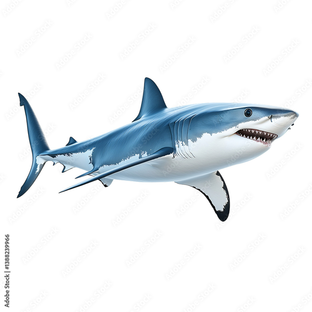 Sleek Shark Swimming Through the Ocean Sharp Fins Isolated on Transparent Background Sleek Shark Swimming Through the Ocean Sharp Fins Isolated on Transparent Background