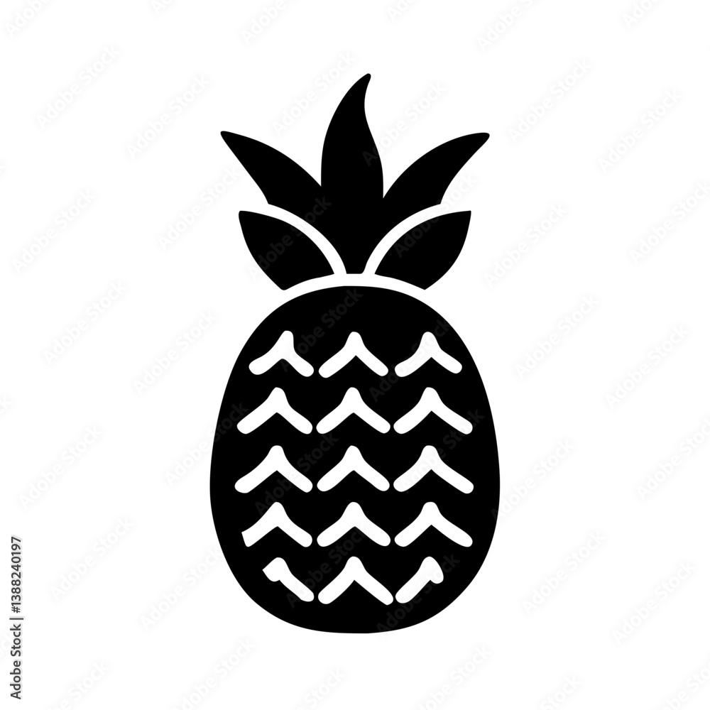 Obraz premium pineapple icon, pineapple line art - simple line art of pineapple, perfect for pineapple logos and icons
