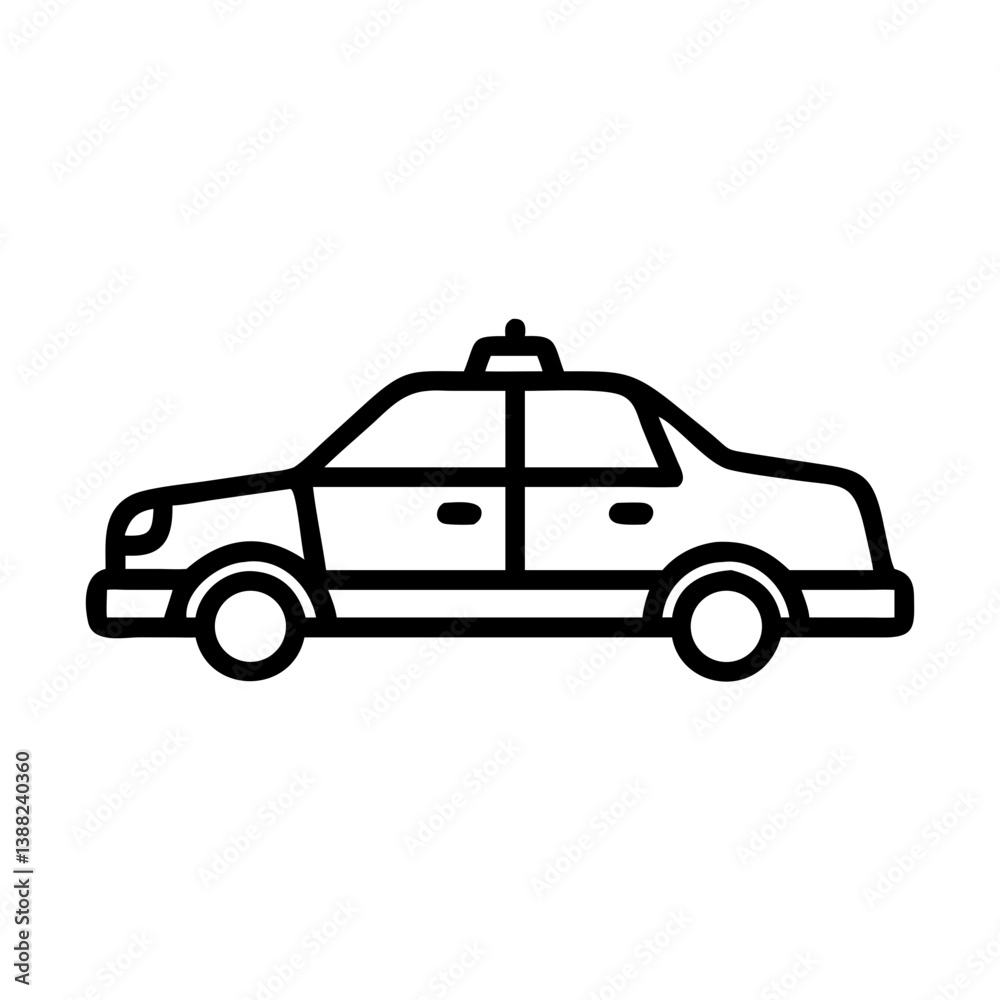Police Car Icon for Law Enforcement and Security Themes Police Car Icon for Law Enforcement and Security Themes