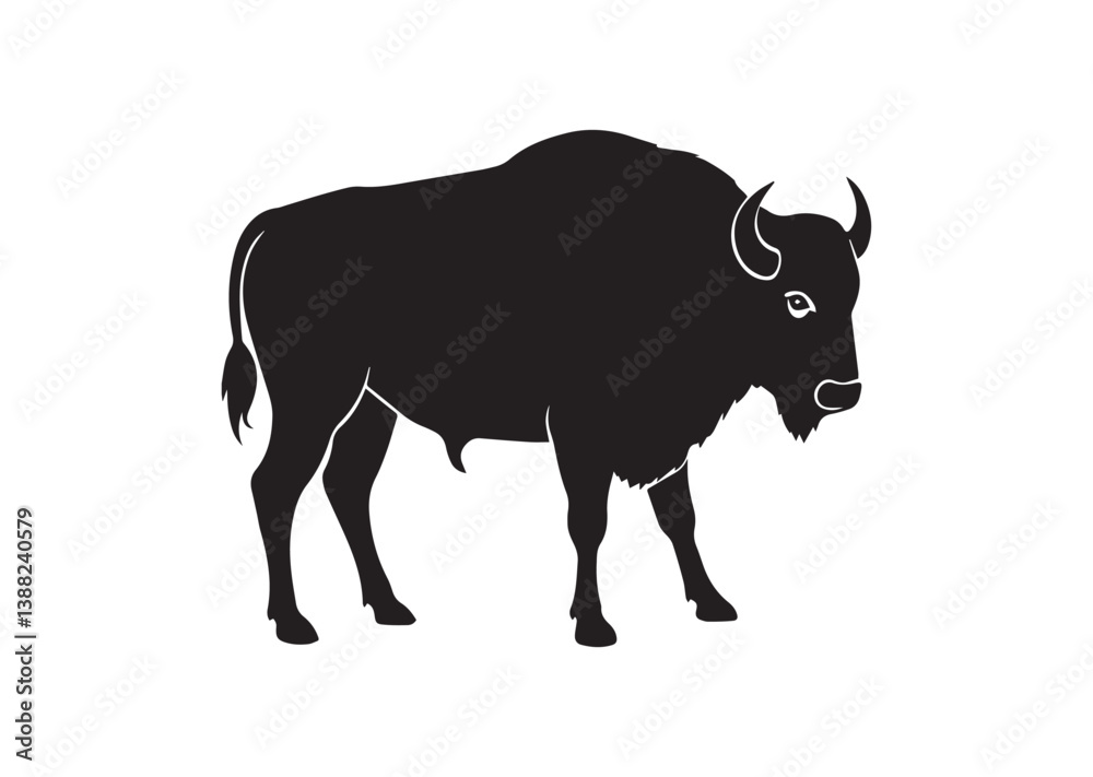 Silhouette of a Bison buffalo vector Silhouette of a Bison buffalo vector