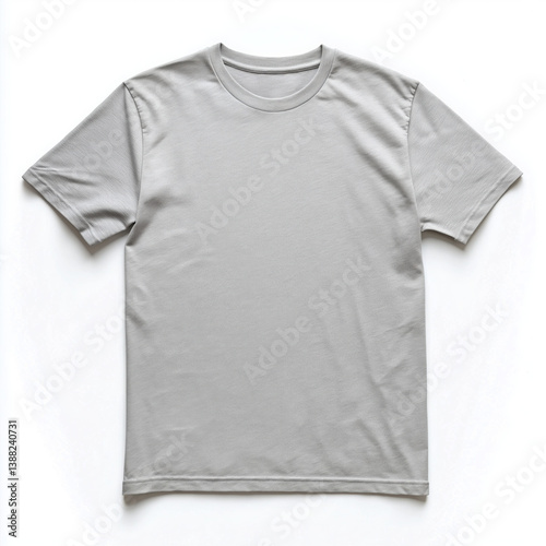Grey t-shirt casual fashion essential isolated on white background