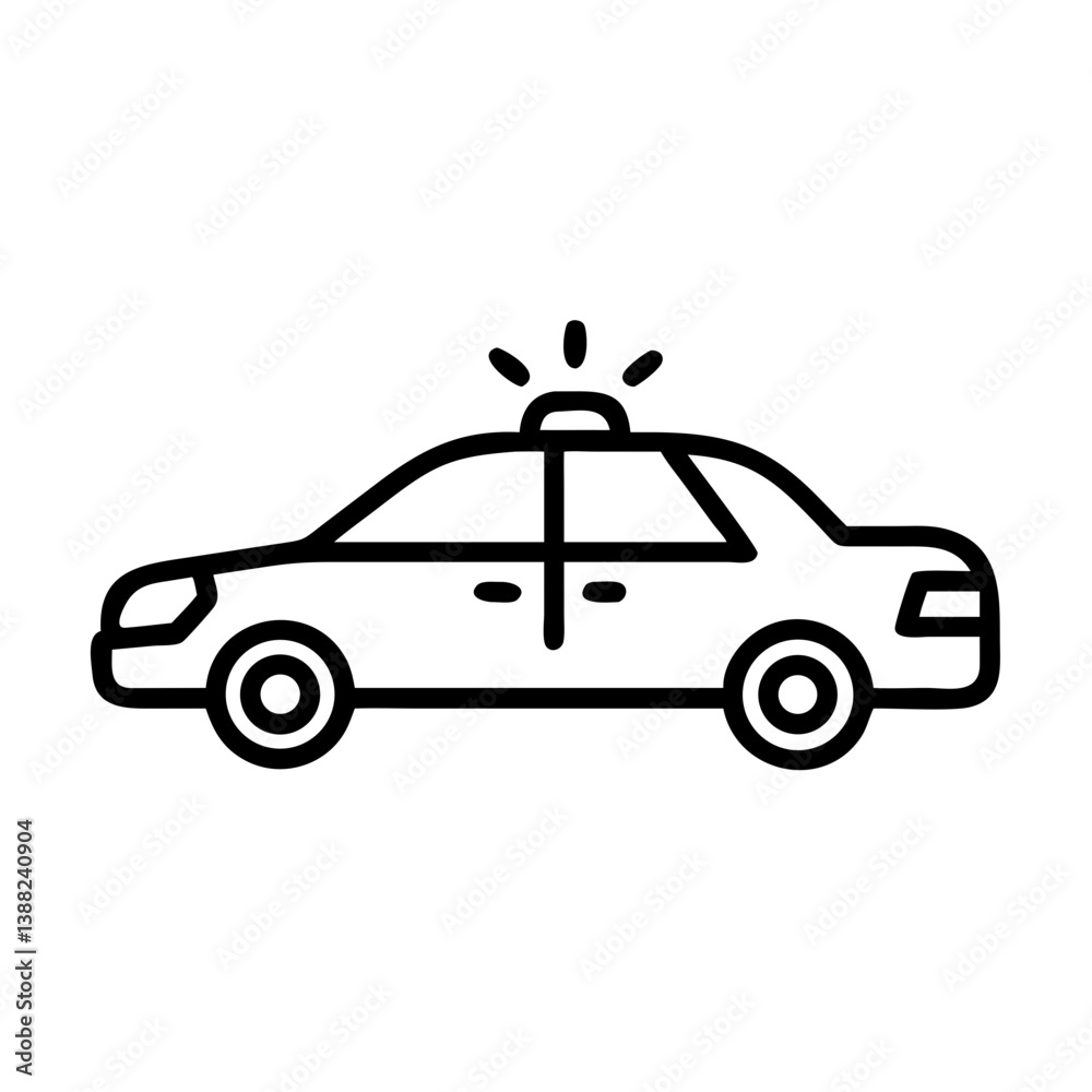Police Car Icon for Law Enforcement and Security Themes Police Car Icon for Law Enforcement and Security Themes