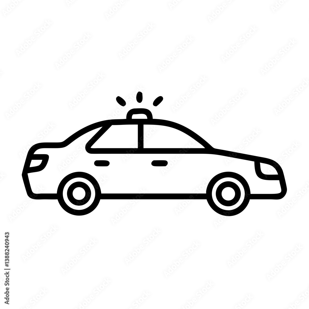 Police Car Icon for Law Enforcement and Security Themes Police Car Icon for Law Enforcement and Security Themes