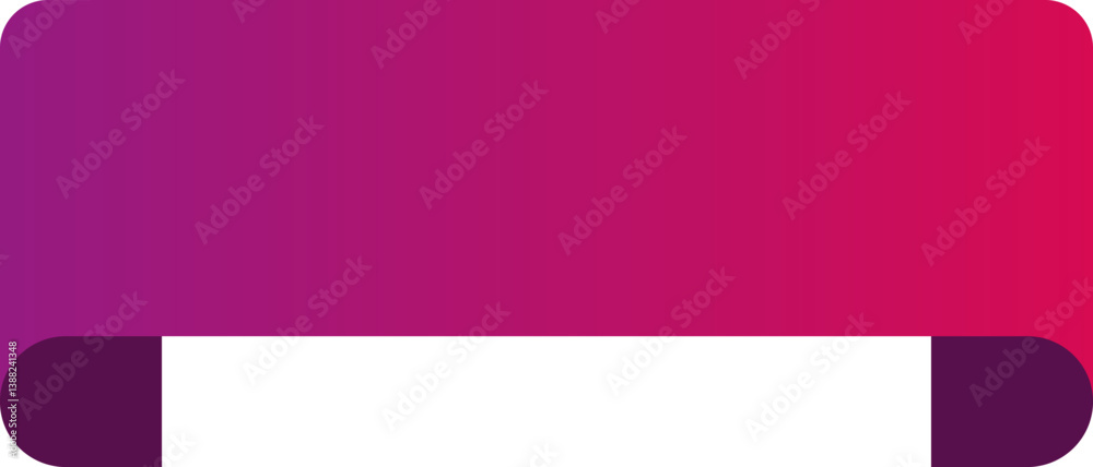 Fototapeta premium 3D rectangular tag ribbon with rounded corners and a gradient fill for infographic designs.