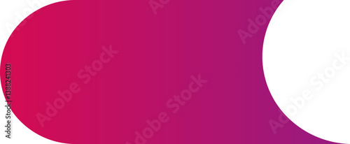 Rectangular element with a rounded side and asymmetrical concave side, gradient-filled for infographic designs.