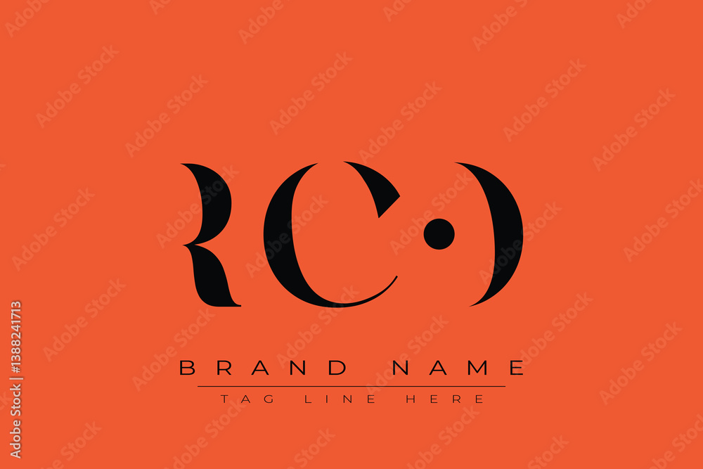 RCO abstract letter logo design. This logo is designed by three abstract letters.