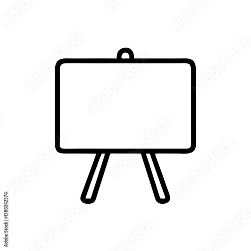 Blank easel standing icon, vector