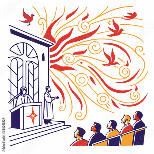 vector illustration of a fire station