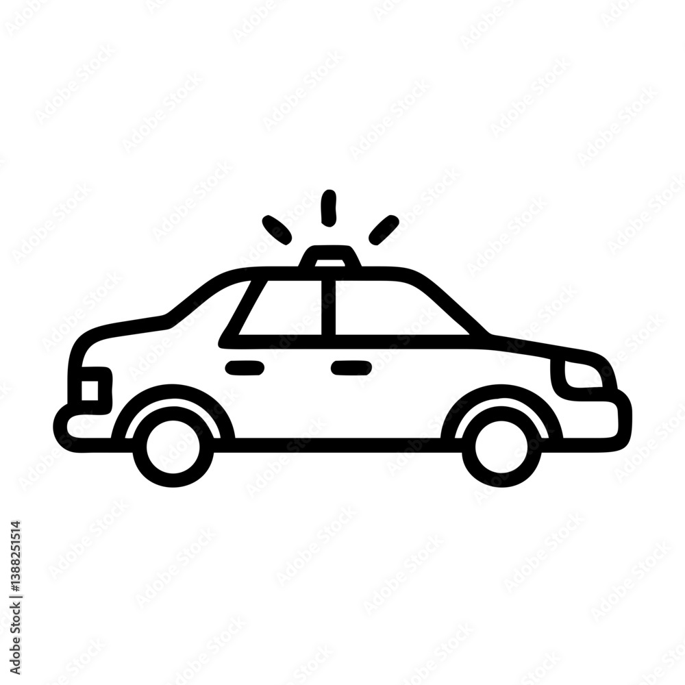 Naklejka premium Police Car Icon for Law Enforcement and Security Themes