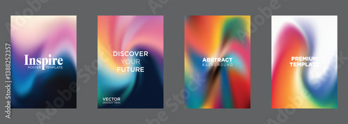 Vibrant Gradient Mesh Poster Templates Abstract Backgrounds, Premium Designs