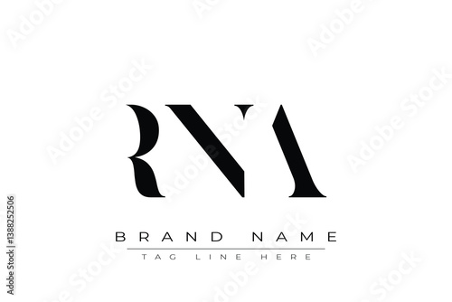 RNA abstract letter logo design. This logo is designed by three abstract letters.