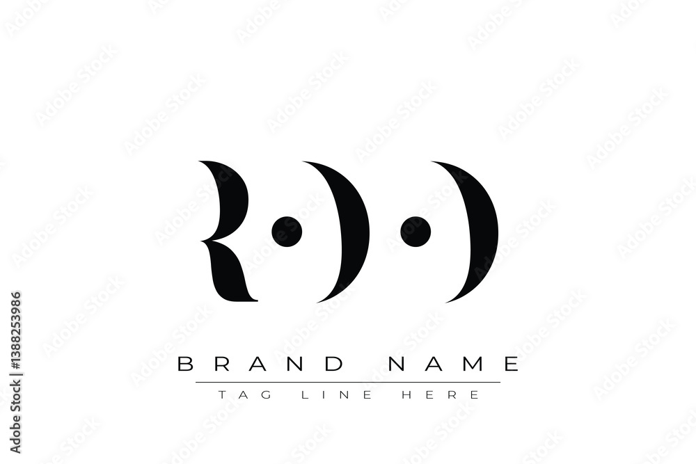 ROO abstract letter logo design. This logo is designed by three abstract letters.