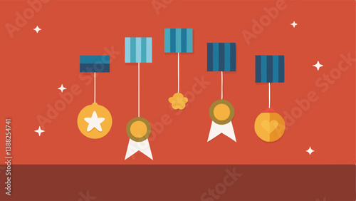 Medals on a Wall with Dust A wall with medals hanging some covered in dust depicting past achievements and the idea that past successes contribute to resilience even when faced