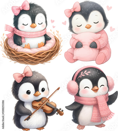 Penguin Cute Watercolor