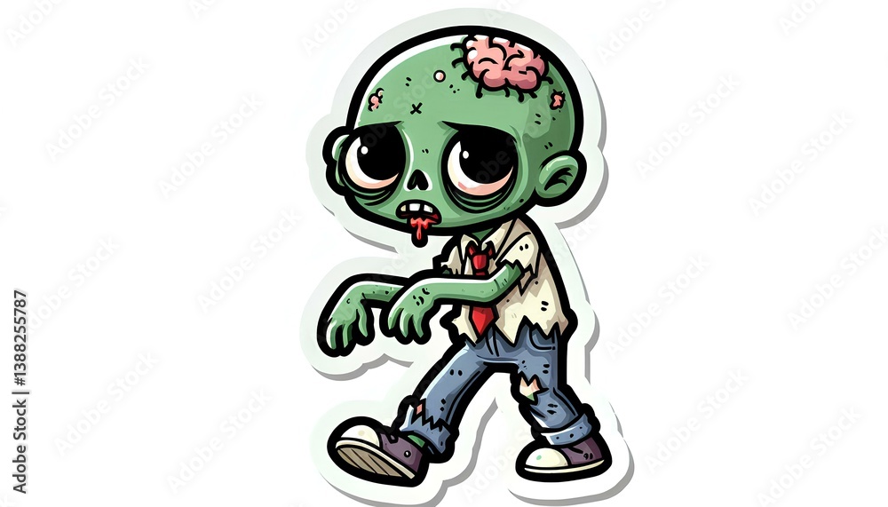 Ultra sharp 2D cartoon zombie character Ultra sharp 2D cartoon zombie character