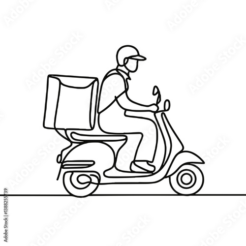 Delivery rider navigating on a scooter with a package  