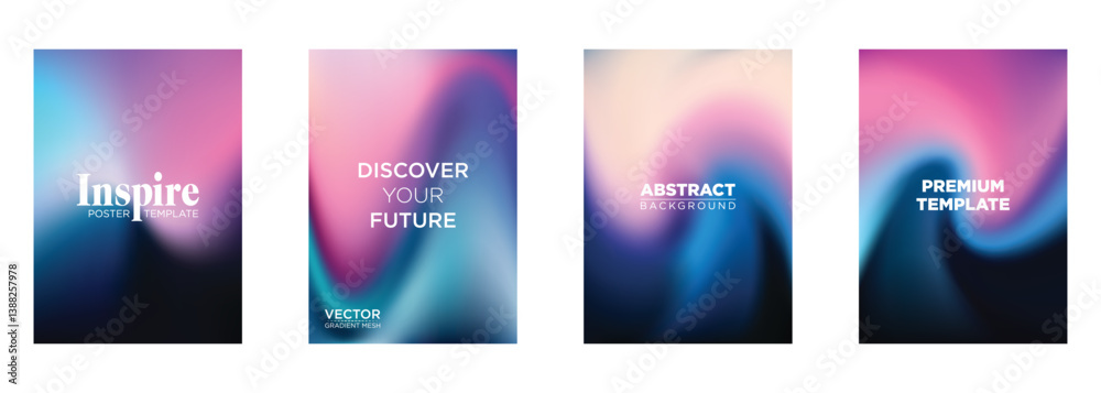Fototapeta premium Abstract Gradient Mesh Poster Templates Premium Design Backgrounds