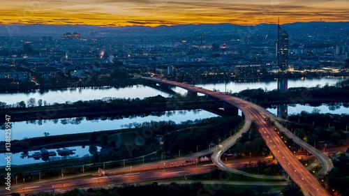 Vienna Ambiance: Sunset, Cirrus Clouds City Life Timelapse