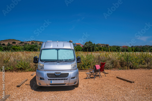 Motorhome aire area for parking Silves Portugal Portuguese campervan stop
