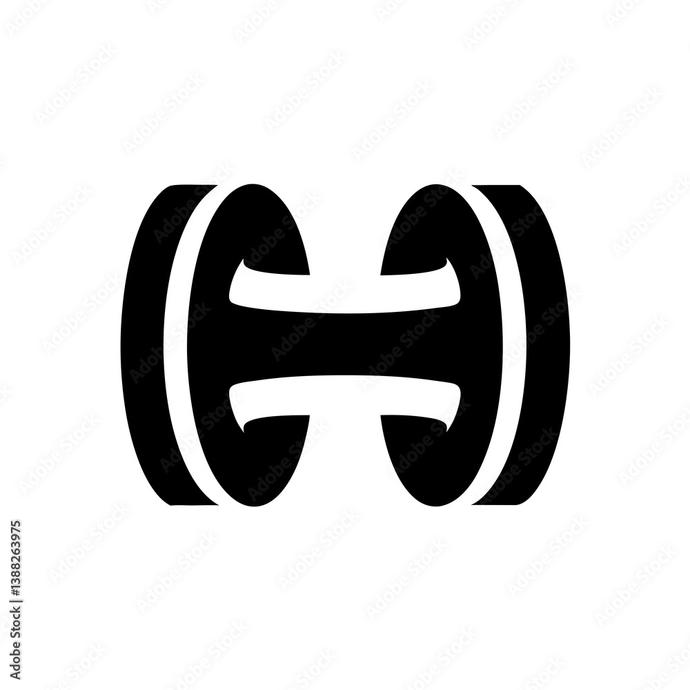 Obraz premium Abstract Dumbbell Icon in Thick Modern Style