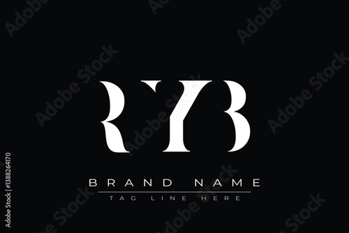 RYB abstract letter logo design. This logo is designed by three abstract letters.