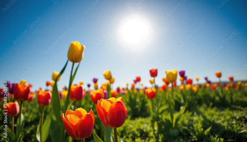 Fototapeta premium red and yellow tulips