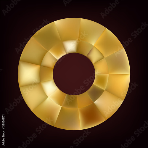 Luxury realistic gold ring. Premium golden circle