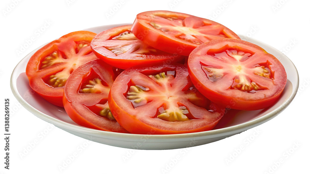 Freshly Sliced Red Tomatoes in a Bowl Ready to Eat Freshly Sliced Red Tomatoes in a Bowl Ready to Eat