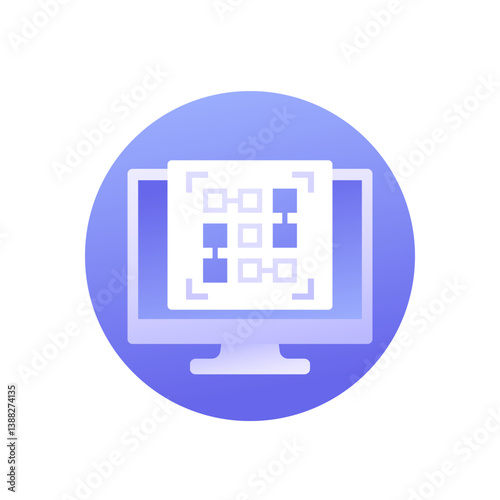 pattern recognition software icon with computer
