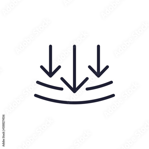 pressure impact icon, line vector pictogram